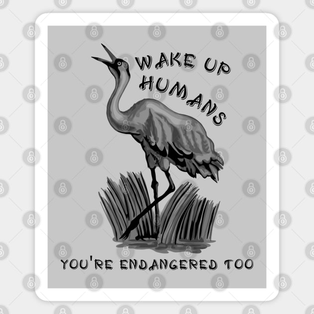 Endangered Whooping Crane Magnet by Slightly Unhinged